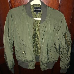 Never worn olive Express bomber jacket S